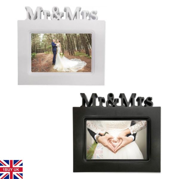 Wedding Day Photo Gift Bride Groom Keepsake 6x4 picture frame black and white Mr and Mrs