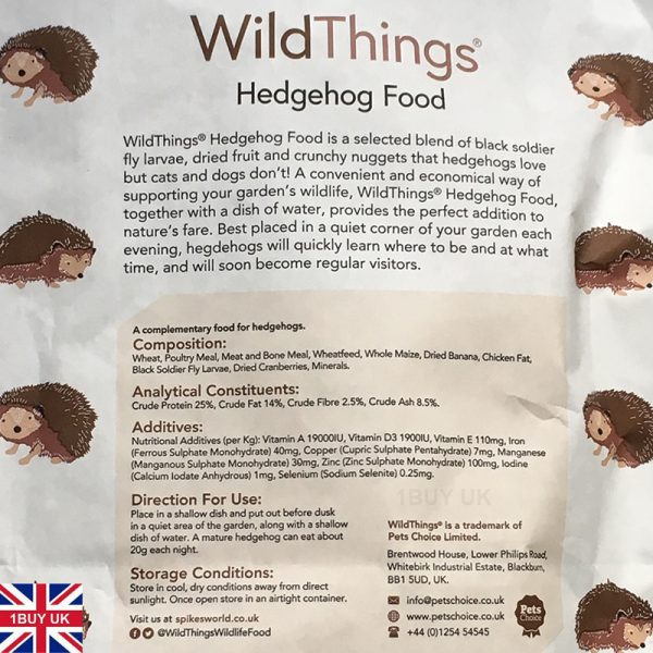 WildThings Hedgehog Food 2kg Feed - Ingredients