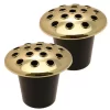 GOLD Set of 2 Memorial Grave Vases & Lids For Fresh & Artificial Flowers Pot +